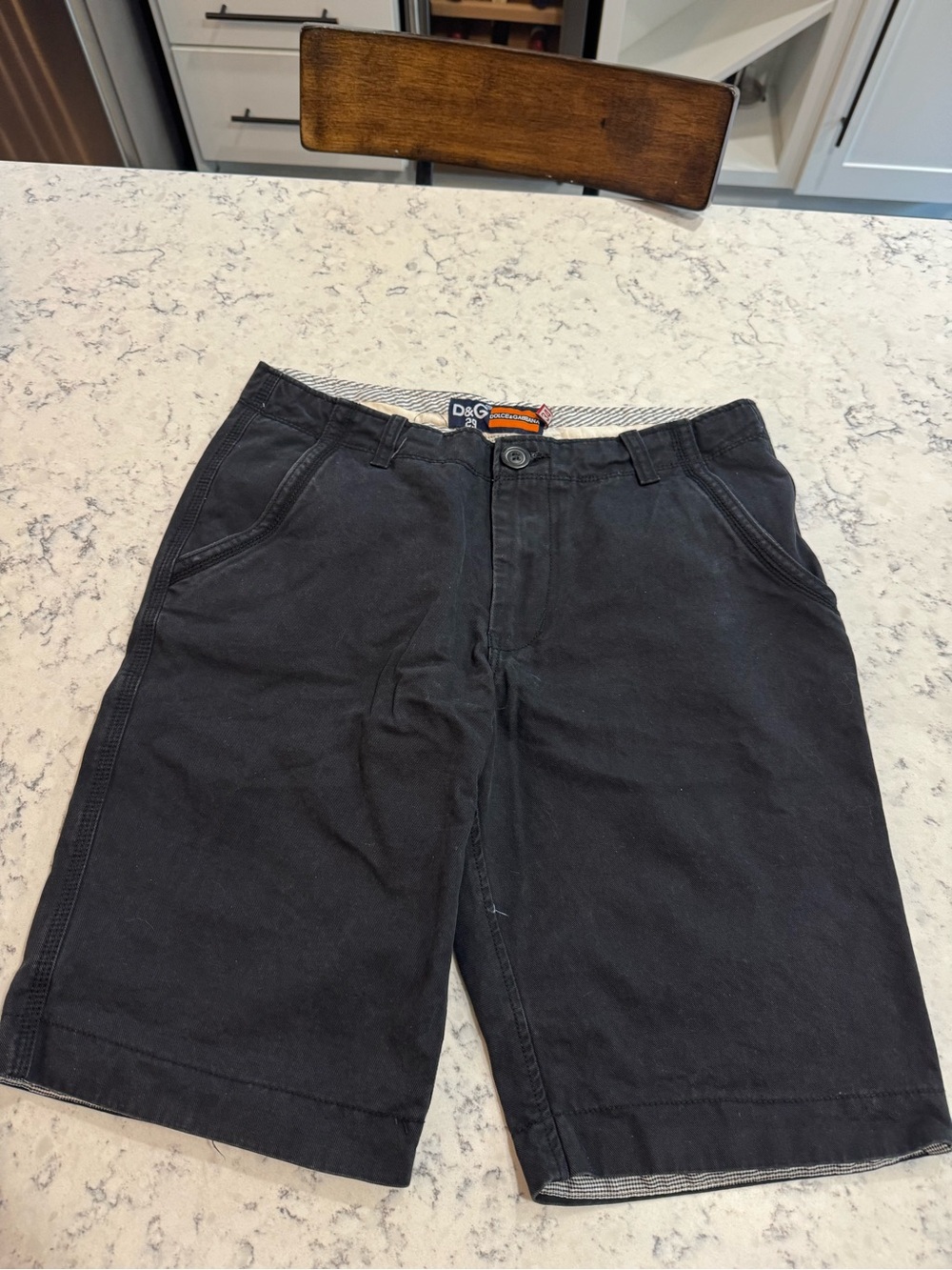Dolce & Gabbana Black Flat Front Men's Shorts
Size 34